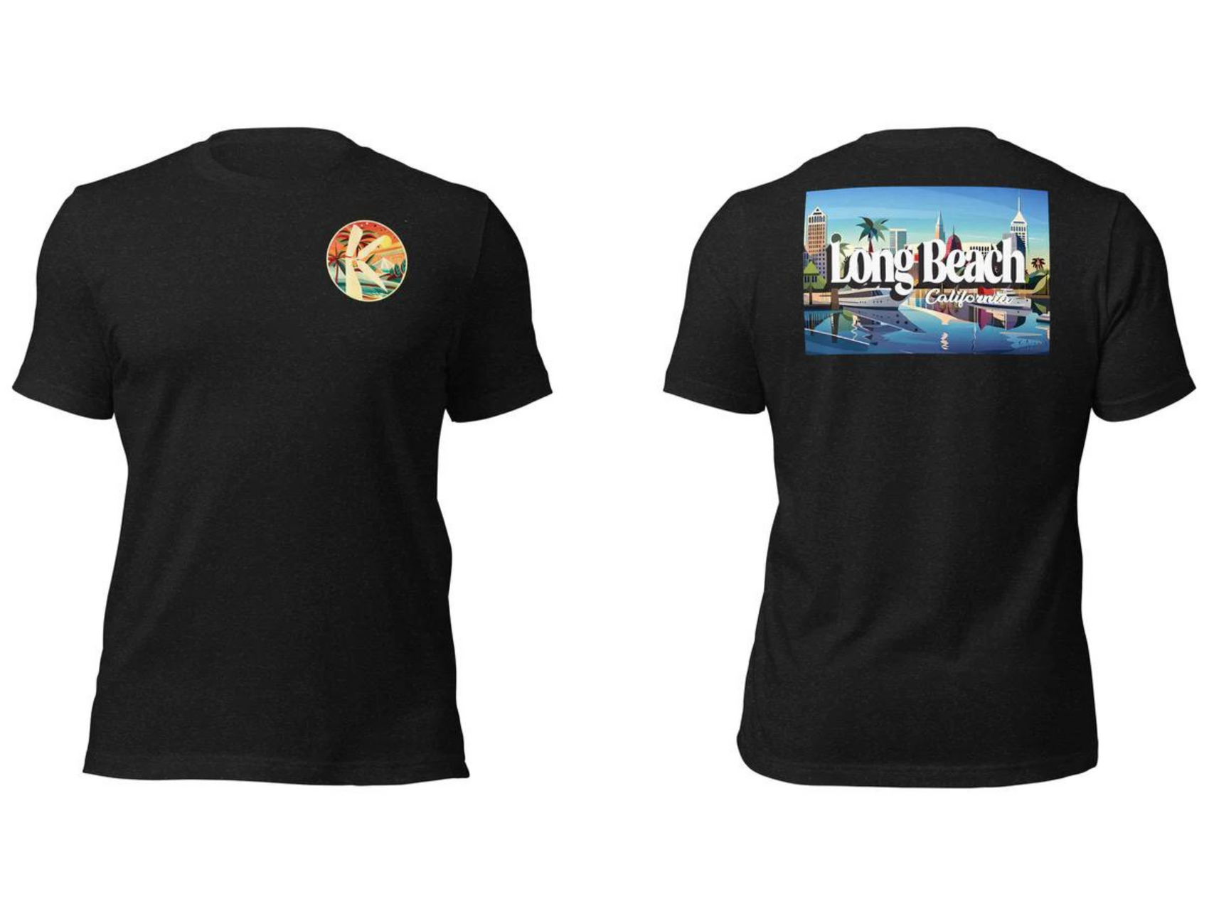 Long Beach California Canvas Print T-Shirt | Men's Tshirt Vintage | T-shirt for men | Gifts for Boyfriend | tshirt men graphic | lover gifts | Gifts for Him | Mens Short Sleeve