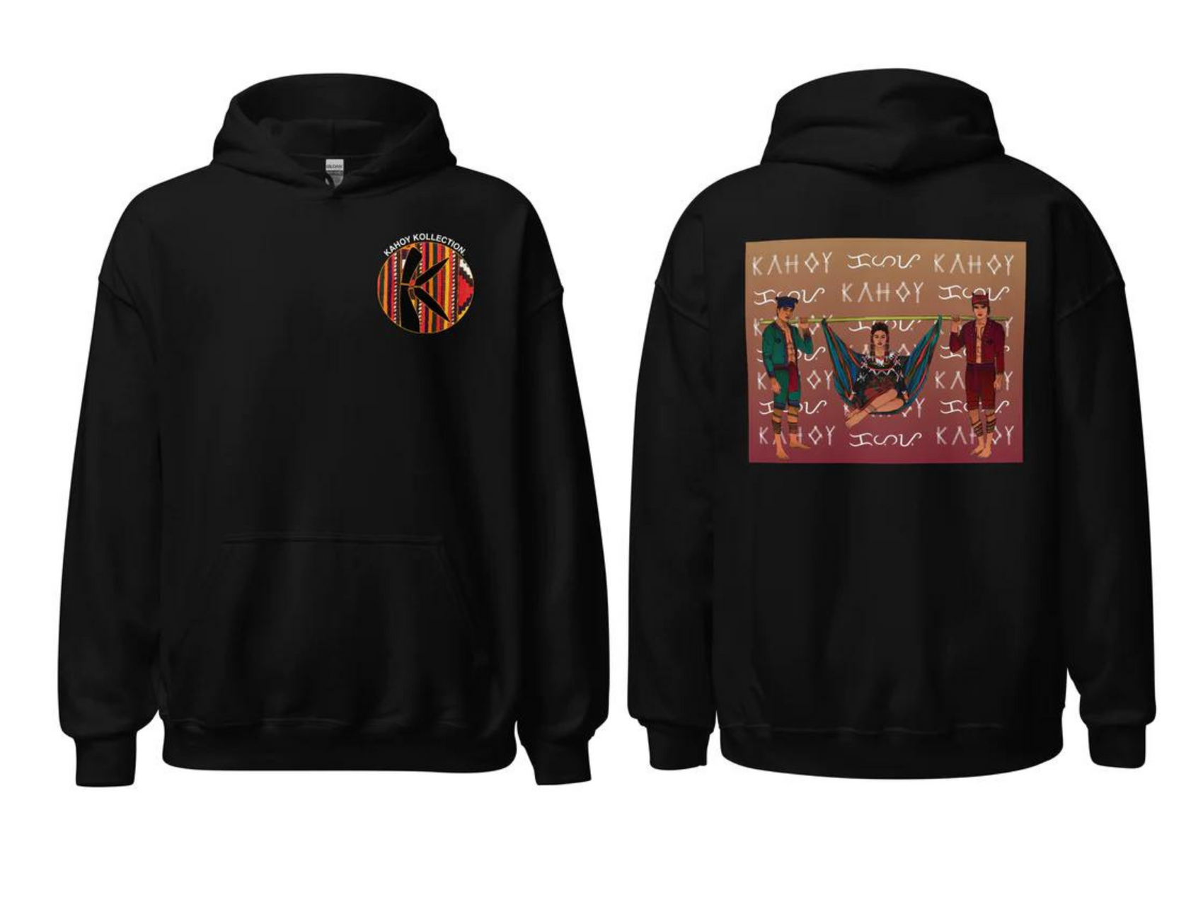 Kahoy-k-tribeedition Front and Back design Black Hoodies For Men's, Gift for Him, Lover Gift Hoodies, Hoodie for Men, Novelty, Birthday Gift, Adults Hoodie