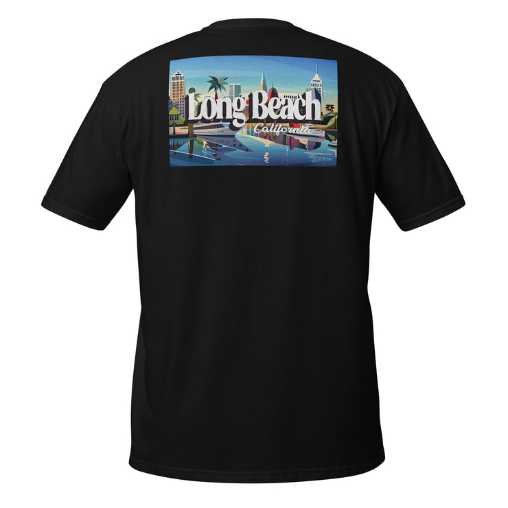 Long Beach California Canvas Print T-Shirt | Women's Tshirt Vintage | T-shirt for Women | Gifts for Girlfriend | tshirt Women graphic | lover gifts | Gifts for Her | Womens Short Sleeve